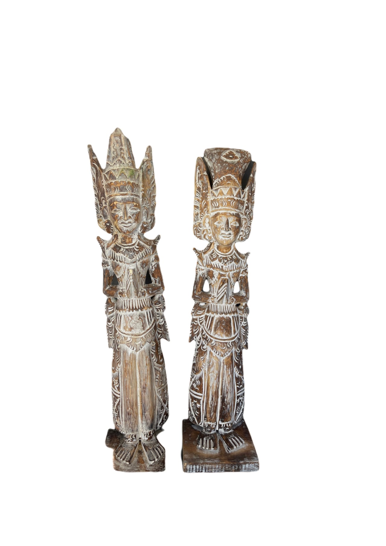 Indonesian Dewi Carvings 2 Piece Set