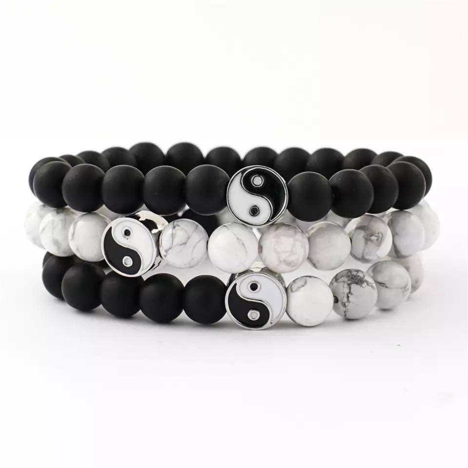 Yin Yang set of 3 bracelet