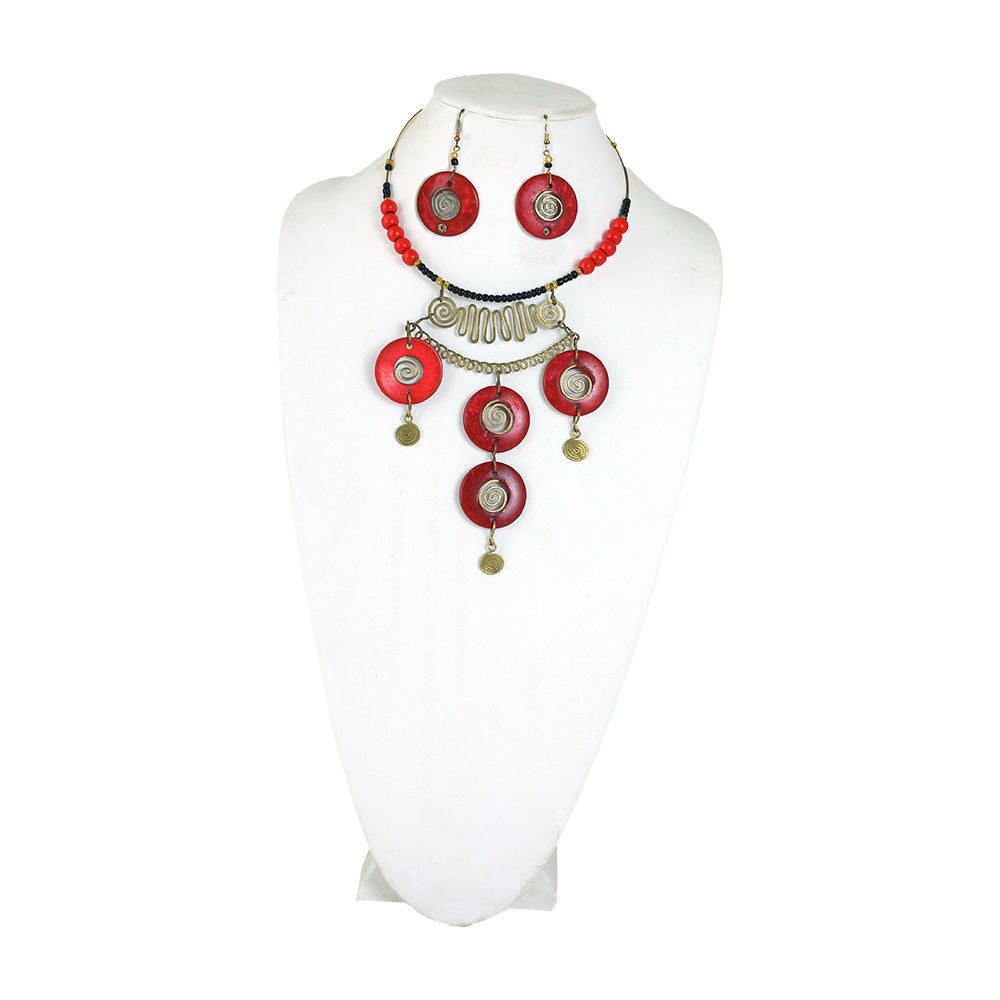 Red Queen Choker and Earring Set