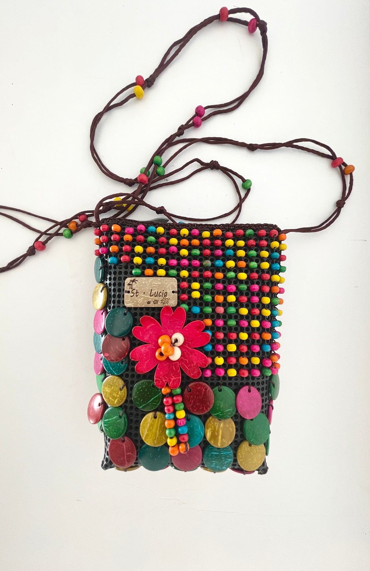 Handmade Saint Lucian colorful purse crossbody bag