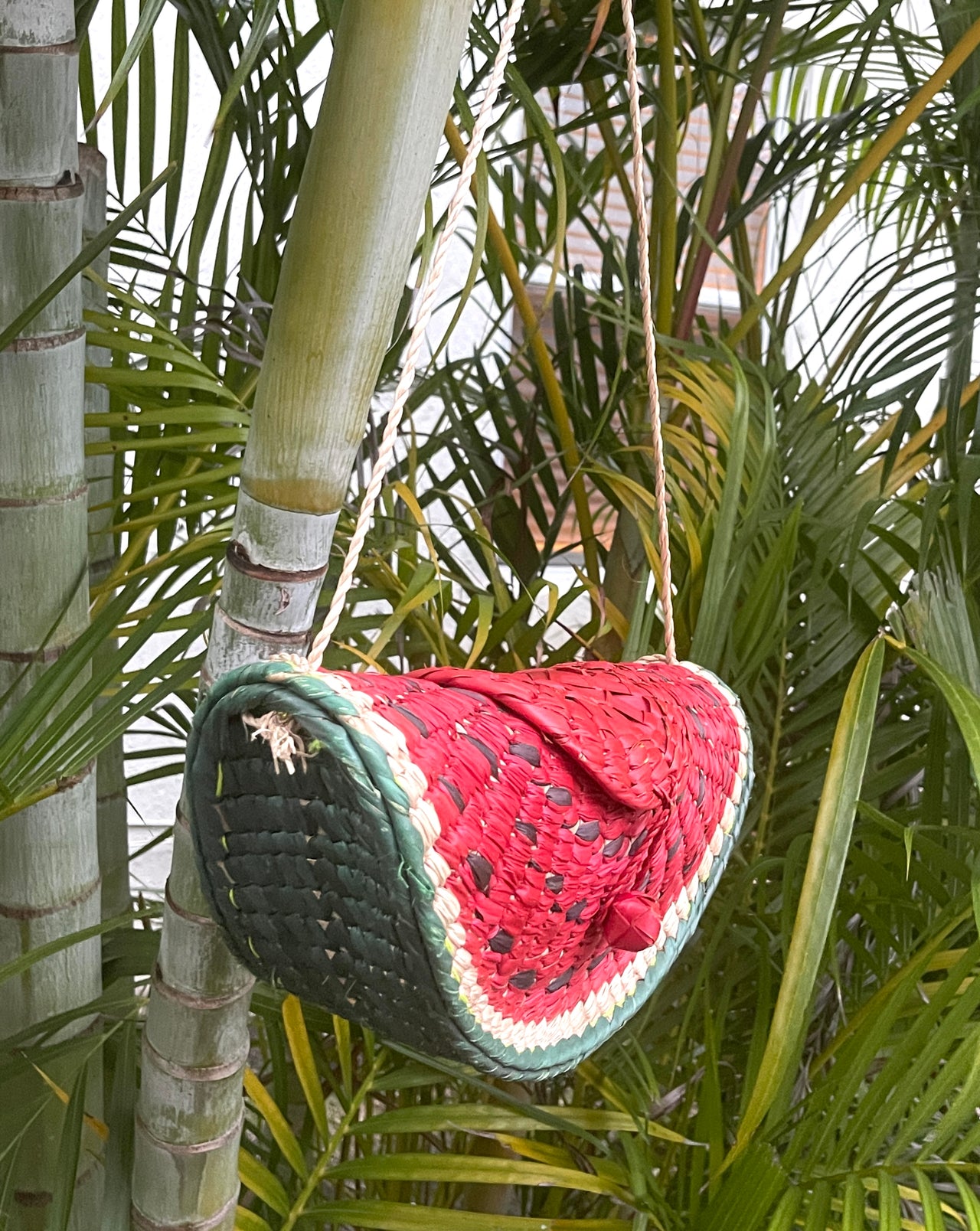 Handmade Mexican watermelon shaped bag/purse from natural fibers